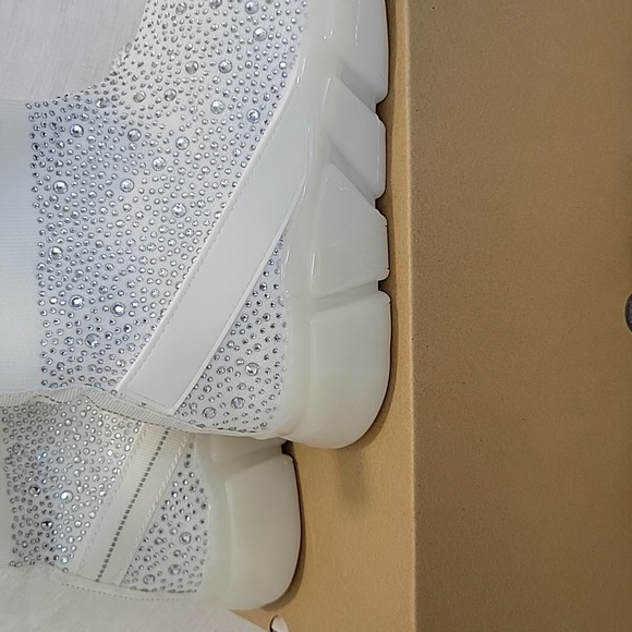 Women's Slippers Knitted Rhinestone Breathable Comfortable High Top Elastic Sock - Picture 5 of 6